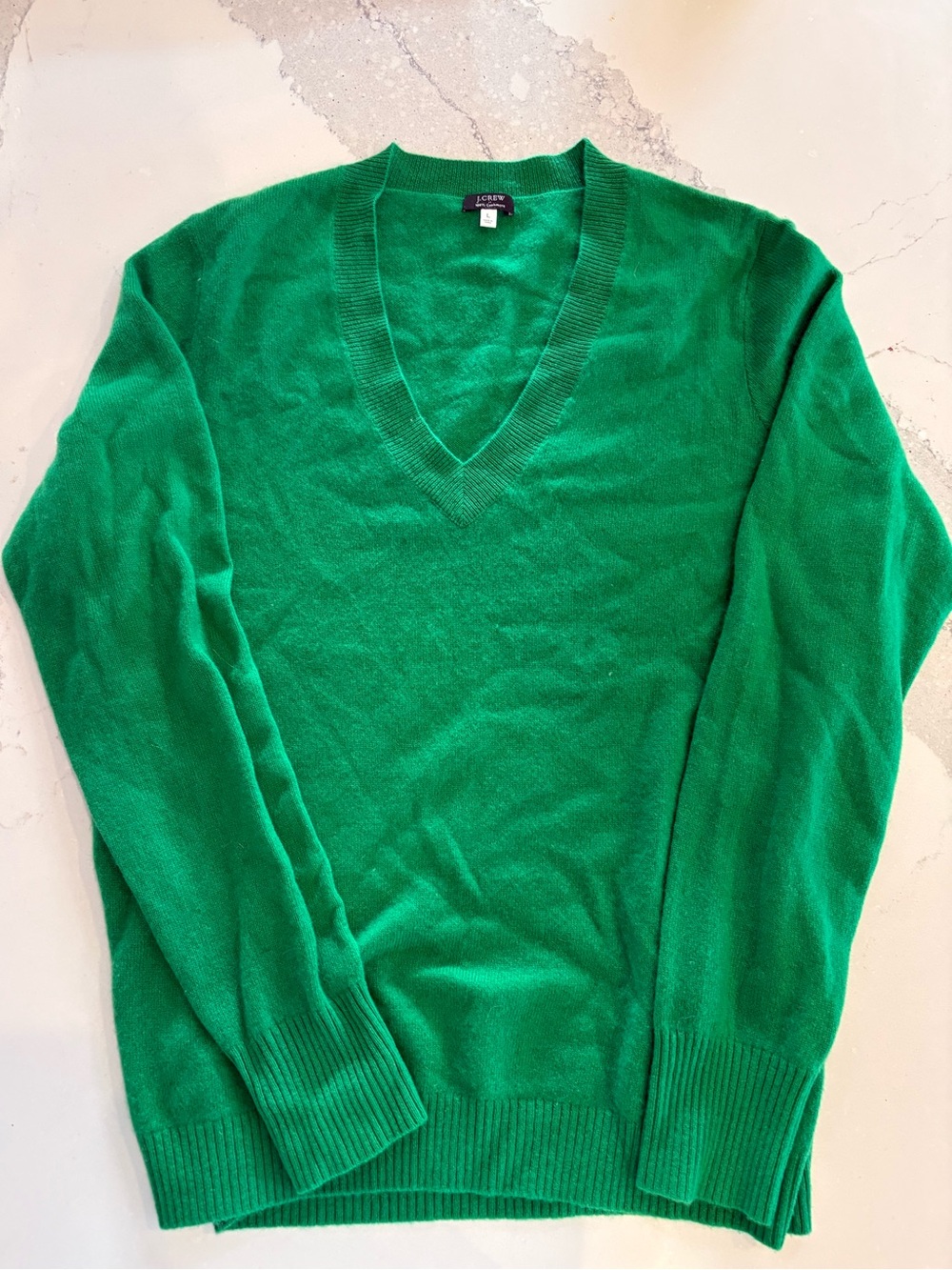 J. Crew Women’s V-Neck Cashmere Sweater - Green